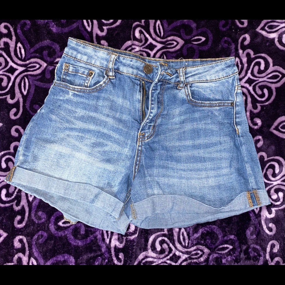 Jean shorts.